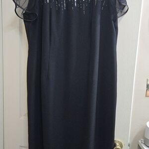 Positive Attitude Womens 18 Elegant Floor length Black Sequin Dress